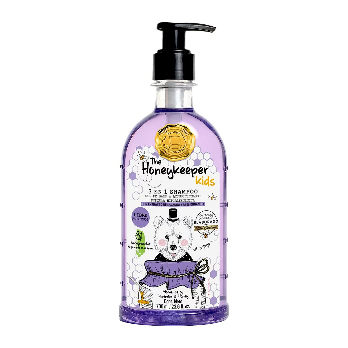 The Honeykeeper Shampoo 3 en 1 con Lavanda 1 pza de 700 ml
